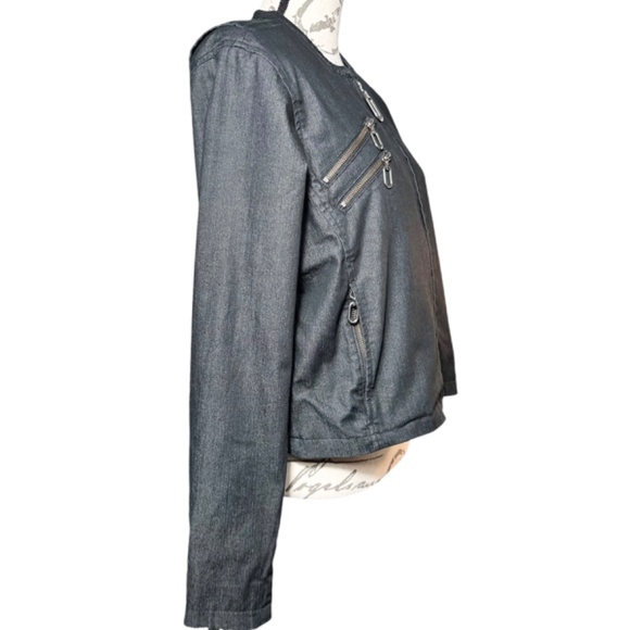 Harley-Davidson Vintage 2005 Moto Jacket Women’s Large Black Zip-Up Embroidered - Picture 2 of 7